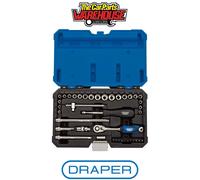 Draper Expert 16445 1/4in Square Drive Socket Set - Combined mm/AF, 40-Piece