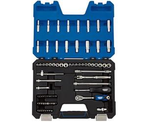 Draper 16448 1/4-Inch Square Drive Combined mm/AF Socket 75 Piece Set