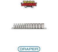 Draper Expert 16487 Metric Socket Set On A Metal Rail 1/4in Sq. Dr. (13 Piece) per set