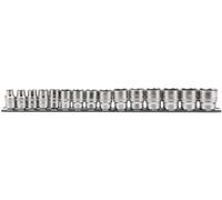Draper 16492 3/8-Inch Square Drive Metric Socket 15 Piece Set On Metal Rail , B