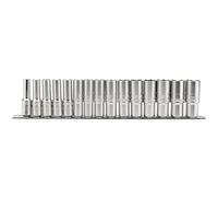 1,2" Square Drive Metric Deep Sockets - 15 Piece - Silver