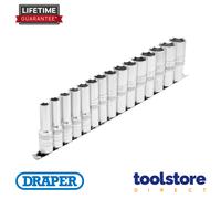 Draper Deep Socket Set 16499 1/2-Inch Square Drive Imperial 15-Piece on Rail