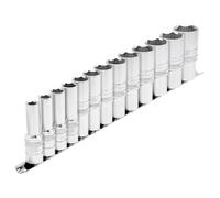 Draper Expert 16500 Imperial Deep Socket On A Metal Rail 1/2in Sq. Dr. (13 Piece) per set
