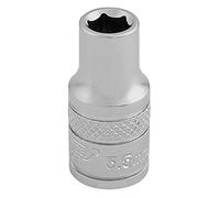 Draper 16509 1/4" Square Drive Micro Satin Chrome Metric Socket, 5.5 mm Size, Blue