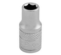 Draper 16510 1/4" Square Drive Micro Satin Chrome Metric Socket, 6 mm Size, Blue