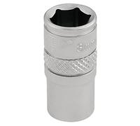 Draper 16513 1/4" Square Drive Micro Satin Chrome Metric Socket, 8 mm Size , Blue