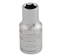 Draper 16518 1/4" Square Drive Micro Satin Chrome Imperial Socket, 7/32" Size