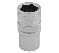 Draper 16523 1/4" Square Drive Micro Satin Chrome Imperial Socket, 11/32" Size