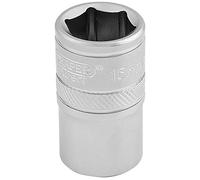 Draper 16605 1/2" Square Drive 6 Point Socket, 15mm Size,Blue