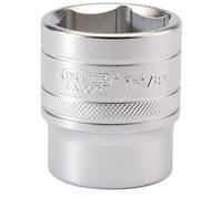 Draper 16636 1/2-Inch Square Drive Micro Satin Chrome Imperial Socket, 1.1/8-Inch Size, Blue