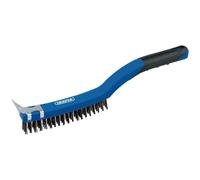 Draper 17179 3 Row Carbon Steel Wire Scratch Brush With Scraper 350Mm each