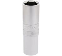 Draper 17mm 6 Point Metric Deep Socket 1/2"D Chrome Satin Finish 16649