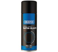 Draper Satin Finish Aerosol Spray Paint Black 400ml