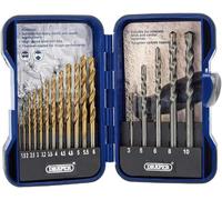 Draper 18551 Combined HSS and Masonry Drill Bit Set, Blue, 17 Pcs