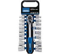 Draper 16375 1/2-Inch Square Drive Metric Socket and Ratchet 19 Piece Set