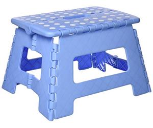 Draper 19258 Plastic Anti Slip Folding Step Stool, Blue