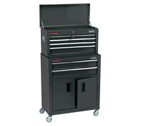 Draper 6 Drawer Roller Cabinet and Tool Chest Combination Black