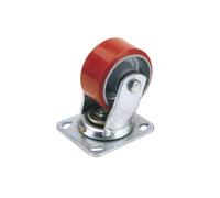 Draper 1x 100mm Diam Swivel Plate Fixing Polyurethane Wheel - S.W.L. 250kg Tool