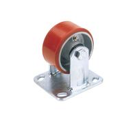 Draper 1x 200mm Diam Fixed Plate Fixing Polyurethane Wheel - S.W.L. 500kg Tool