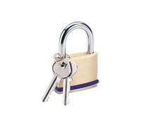 DRAPER 60MM SOLID BRASS PADLOCK 2 KEYS WITH MUSHROOM PIN TUMBLER, STOCK: 64163