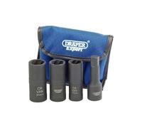 Draper 1x Expert 4 Piece 1/2" Sq. Dr. Wheel Nut Double Impact Socket Kit Tool