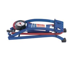 Draper 1x Single Cylinder Foot Pump with Pressure Gauge Professional Tool 14172