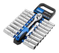 Draper 16377 Combined Mm/Af Deep Socket And Ratchet Set 1/2in Sq. Dr. (20 Piece) per set