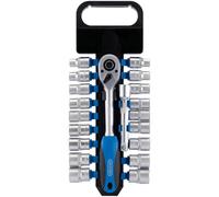 Draper Socket & Ratchet Set 16376 - 1/2-Inch Square Drive, Metric & Imperial, 20-Piece