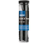 Draper 200Pc Plastic Zip Cable Ties, Black - Tools, 2.5x160mm & 2.5x100mm
