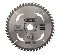 Draper 20646 TCT Circular Saw Blade for Wood, 165 x 20mm, 48T