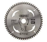 Draper 20647 TCT Circular Saw Blade for Wood, 165 x 20mm, 60T