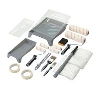 Draper 20791 Decorating Set, 25pc Includes 4" and 9" Sleeves, Frames, Trays, 20 & 50mm Paint Brush, Extension Pole, Paint Stirrer and More