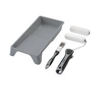 Draper 20797 High-Density Foam Paint Roller and Brush Set with Soft Grip, 5pcs Includes 4" Roller Sleeves, Frame, Tray and 20mm Paint Brush