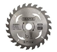 Draper 20891 TCT Circular Saw Blade for Wood, 185 x 25.4mm, 24T