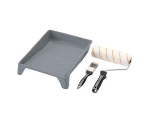 Draper 20947 Medium Pile Polyester Paint Roller and Brush Set with Soft Grip, Includes 9" Sleeve, Tray and Frame and 40mm Brush