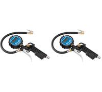 Draper 20bar Pistol-Grip Digital Tyre Inflator | 1/4 Inch BSP Male Adaptor | 65 mm Gauge | Clip-On Connector |300psi Air Tool | 91313 (Pack of 2)