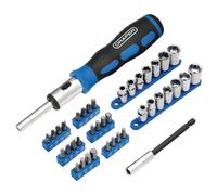 Draper Ratchet Screwdriver Socket And Bit Set 1/4in Sq. Dr. (40 Piece) Pk 1 21010