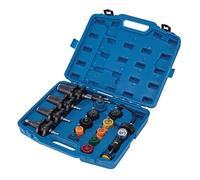 Draper 21439 Universal Pressure Test Kit (15 Piece), Cooling System for Petrol Engines, Blue and Black