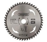 Draper TCT Wood Cutting Circular Saw Blade 250mm 48T 30mm