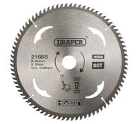 Draper TCT Wood Cutting Circular Saw Blade 255mm 80T 30mm