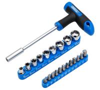 Draper T-Handle Screwdriver Socket and Bit Set 21011 – 1/4in Sq. Dr. (22 Piece) Pk 1