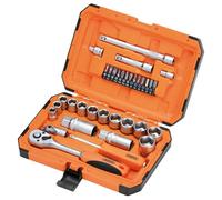 Draper 22110 1/4" & 3/8" Drive 6 Point Chrome Vanadium Socket & Bits Set 34pc