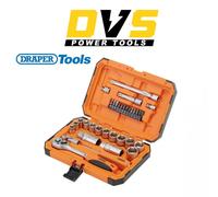 Draper 22110 Hi-Torq 6 Point Socket Set, 1/4in And 3/8in (34 Piece)