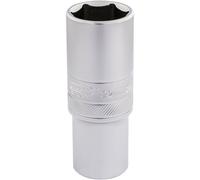Draper 22mm 6 Point Metric Deep Socket 1/2"D Chrome Satin Finish 16654