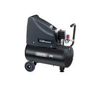 Draper 230V 1.5Hp Oil-Free 24L Air Compressor With Multi-Application Air Tool Kit, 5M Hose, Spray Gun & Inflator - Portable Design