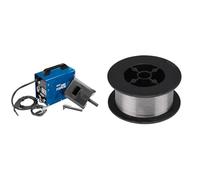 Draper 230v 100A Gasless Turbo MIG Welder with Earth Clamp, 2.5m Welding Torch, Mask & Accessories & 30644 Flux Cored MIG Welding Wire (450g), Silver, 0.8mm, One Size