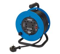 Draper 230V Heavy Duty Industrial Four Socket Cable Reel, 25M 02122