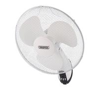 Draper 230V Oscillating Wall Mounted Fan Remote Control 16" 400mm 3 Speed 70975