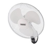 Draper 70975 230V Oscillating Wall Mounted Fan With Remote Control 16in/400Mm 3 Speed each 1