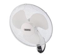 Draper 230V Oscillating Wall Mounted Fan With Remote Control 16" 400mm 3 Speed